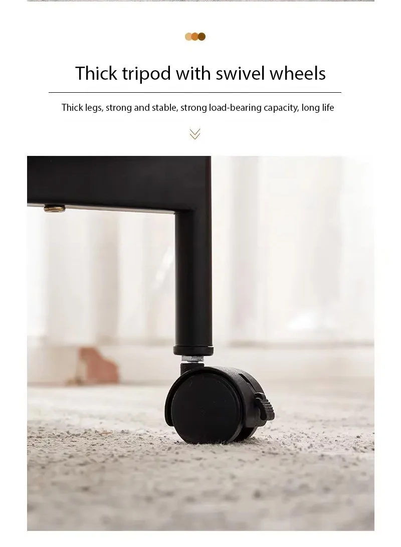 2-Layer Storage Table Carbon Steel, Lockable Wheels Durable & Stylish Design β photo 5