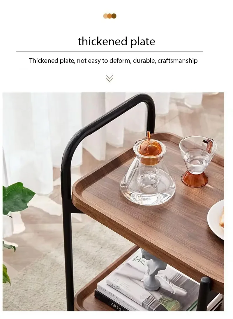 2-Layer Storage Table Carbon Steel, Lockable Wheels Durable & Stylish Design β photo 7