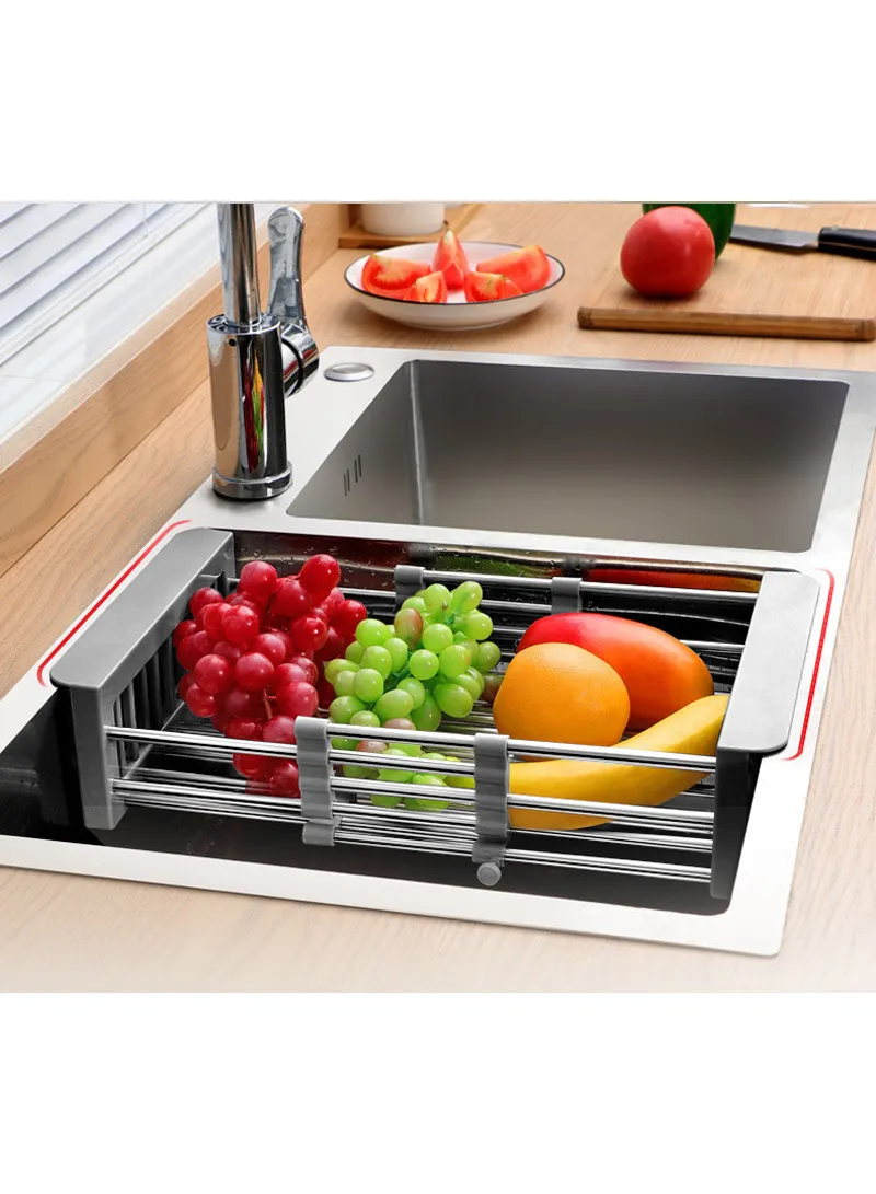 Stainless Steel Telescopic Fret Drying Rack, Organizer Rack for Utensils & Storage Kitchen, Ret β photo 6