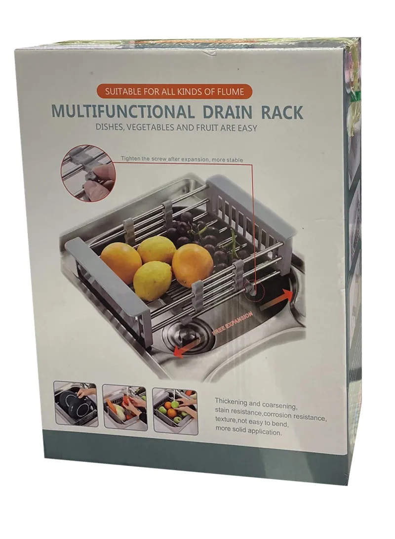 Stainless Steel Telescopic Fret Drying Rack, Organizer Rack for Utensils & Storage Kitchen, Ret β photo 8