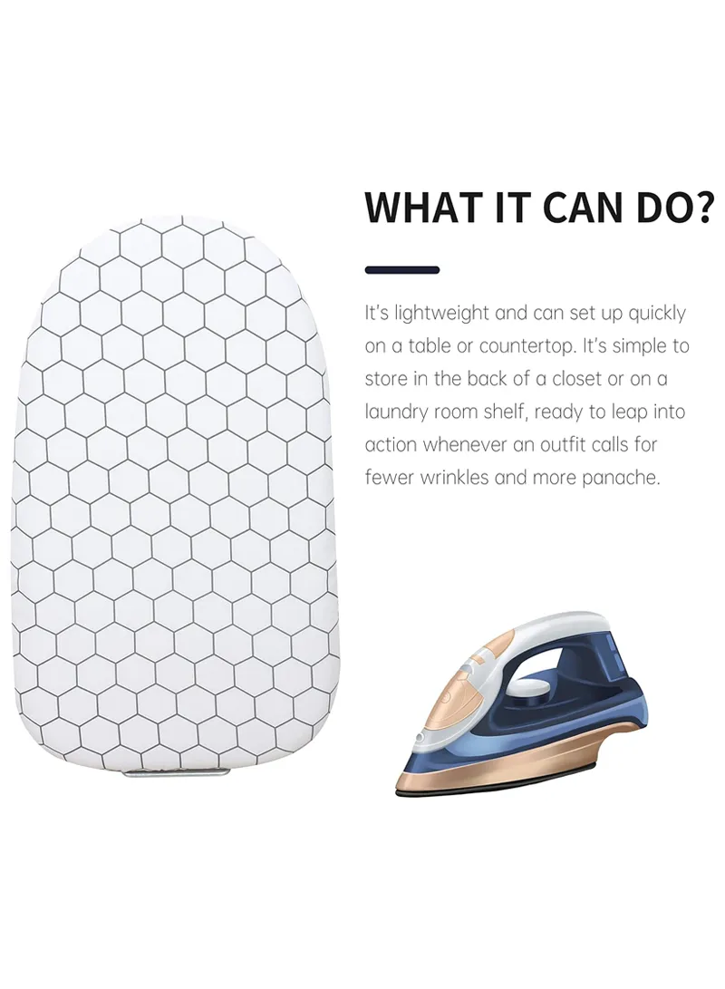 Portable Ironing Board with Heat-Resistant Cover – Beige & White — photo 8