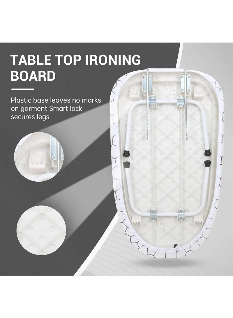Portable Ironing Board with Heat-Resistant Cover – Beige & White — photo 9
