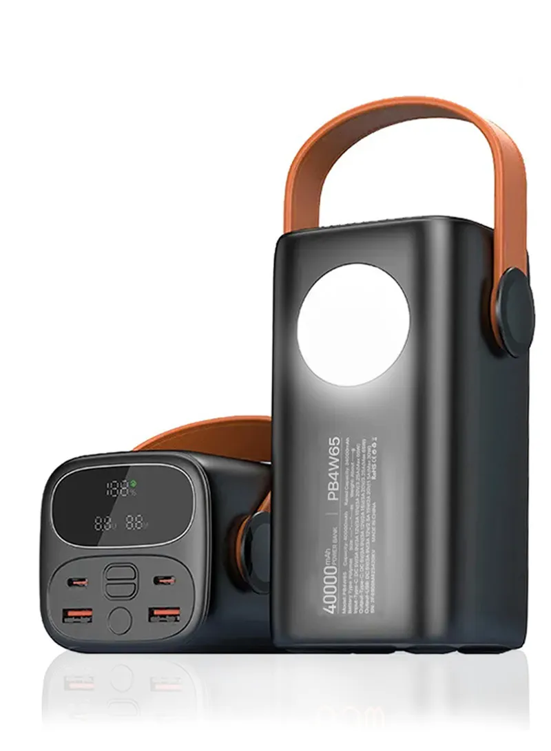 40000mAh 65W Portable Fast Charging Power Bank 2 Type-C & 2 USB Ports Support Laptop Charging w