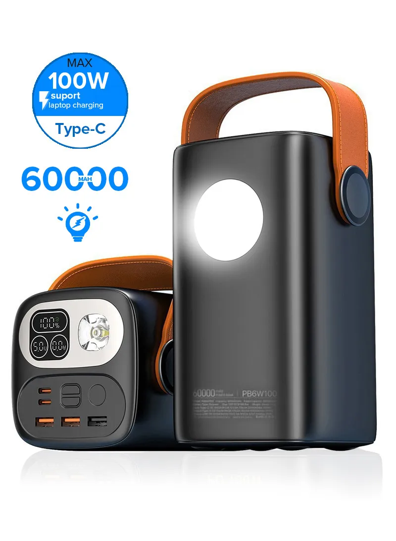 60000mAh Portable Fast Charging Power Bank 2 Type-C & 3 USB Ports Support Laptop Charging with — photo 2