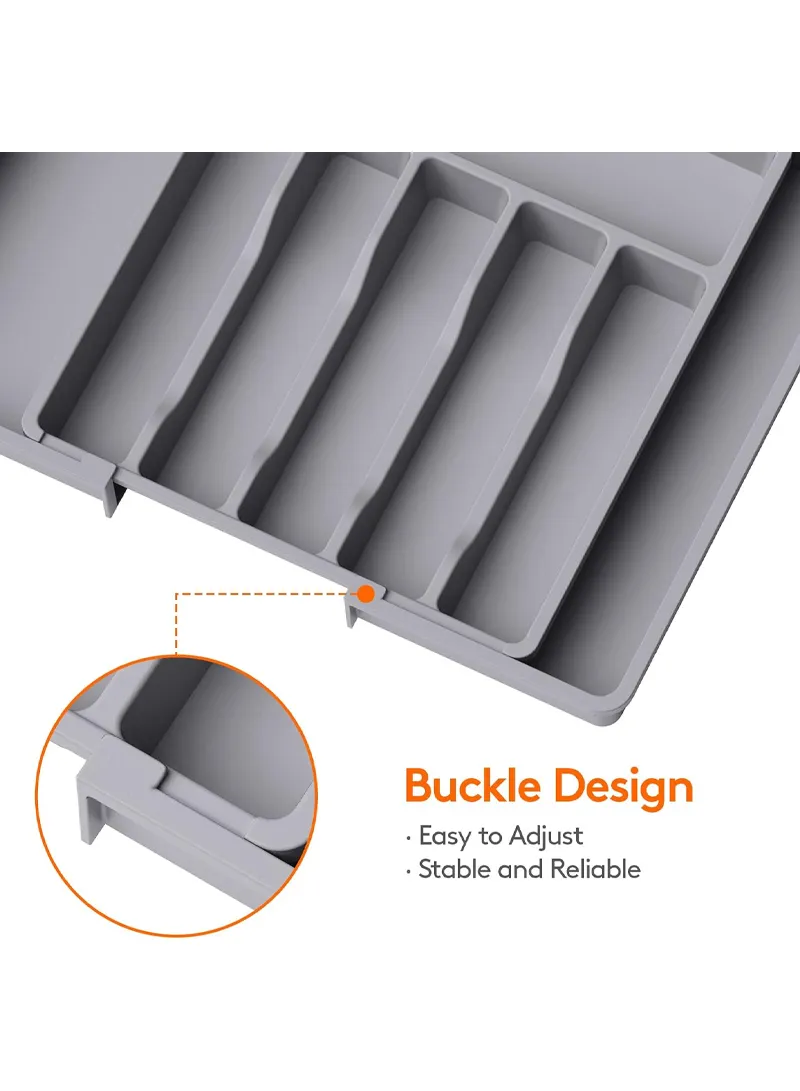 Drawer Organizer, Expandable Utensil Tray for Kitchen, BPA Free Flatware and Cutlery Holder, Ad β photo 6