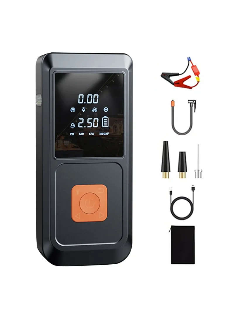 4-in-1 Portable Car Pump Inflator Emergency Jump Starter Power Bank with LED Light, Clmap