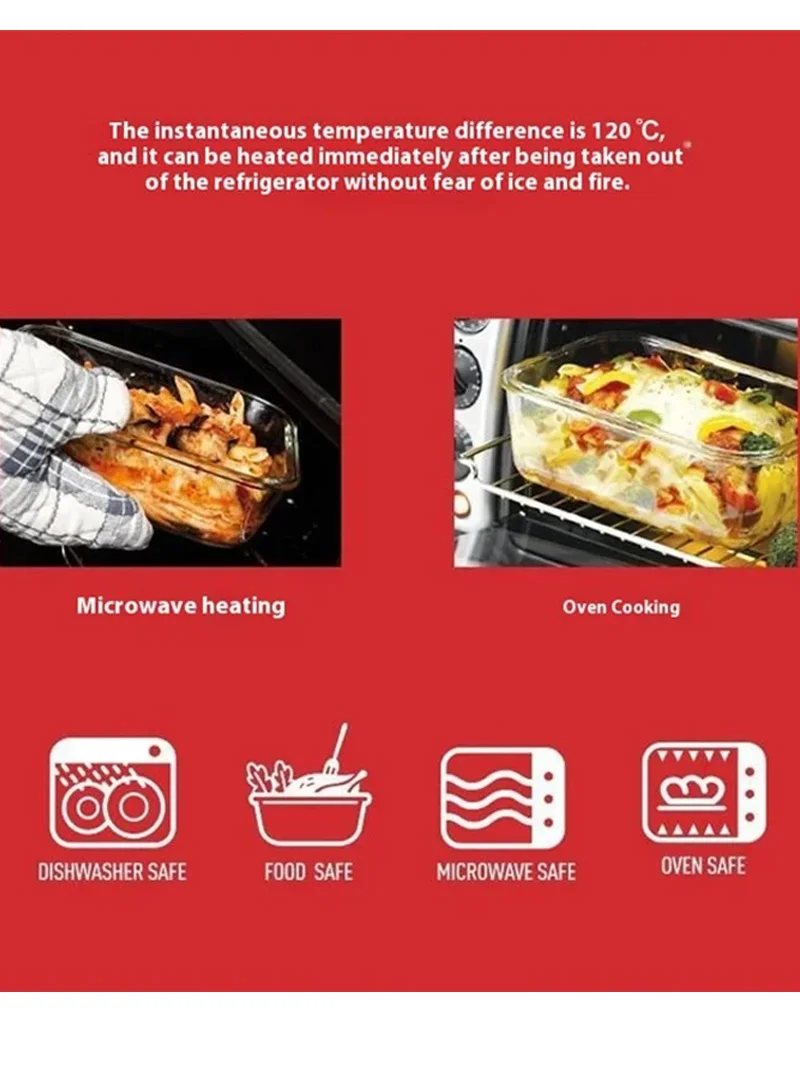 24Pcs Microwave Oven Food Storage Containers Set Borosilicate Glass Fresh Keeping Box - Black — photo 5