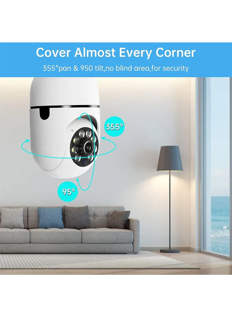 WiFi IP PTZ Camera, E27 Camera With Color Night Vision, 2-Way Talk, Motion Tracking & Picture P — photo 4