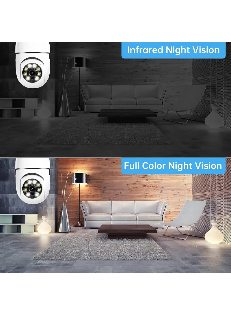 WiFi IP PTZ Camera, E27 Camera With Color Night Vision, 2-Way Talk, Motion Tracking & Picture P — photo 5
