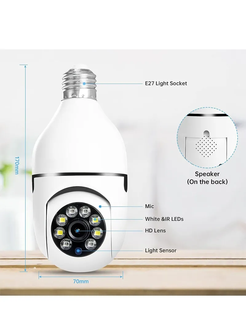 WiFi IP PTZ Camera, E27 Camera With Color Night Vision, 2-Way Talk, Motion Tracking & Picture P — photo 6