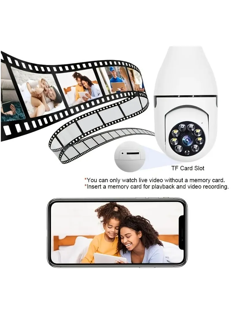 WiFi IP PTZ Camera, E27 Camera With Color Night Vision, 2-Way Talk, Motion Tracking & Picture P — photo 8
