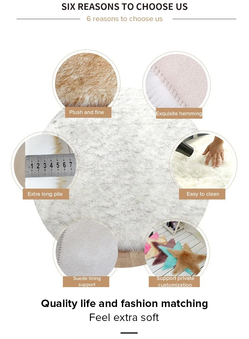 120x180cm Anti-Slip Modern Shaggy Mat With Long Hair - Beige β photo 5