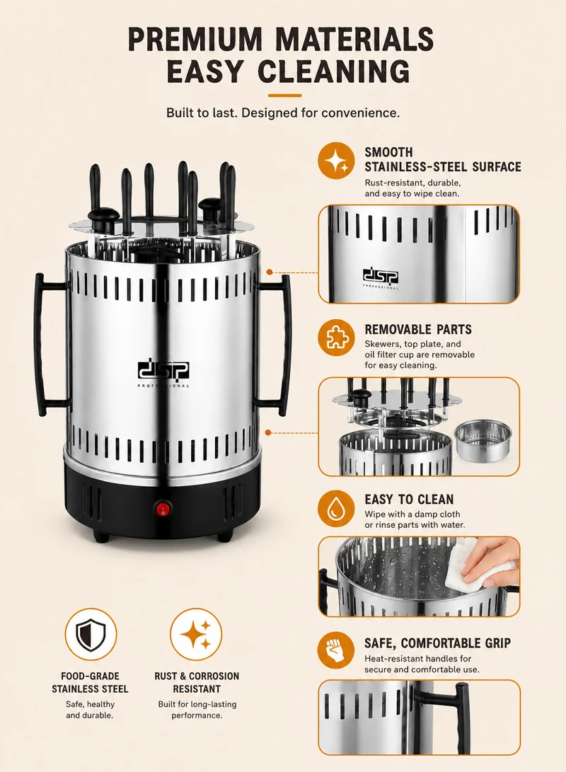 Stainless Steel Electric Barbecue Grill 360° Auto-rotate With 16 Skewers — photo 2