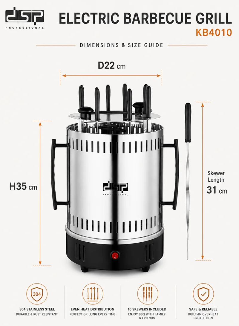 Stainless Steel Electric Barbecue Grill 360° Auto-rotate With 16 Skewers — photo 3