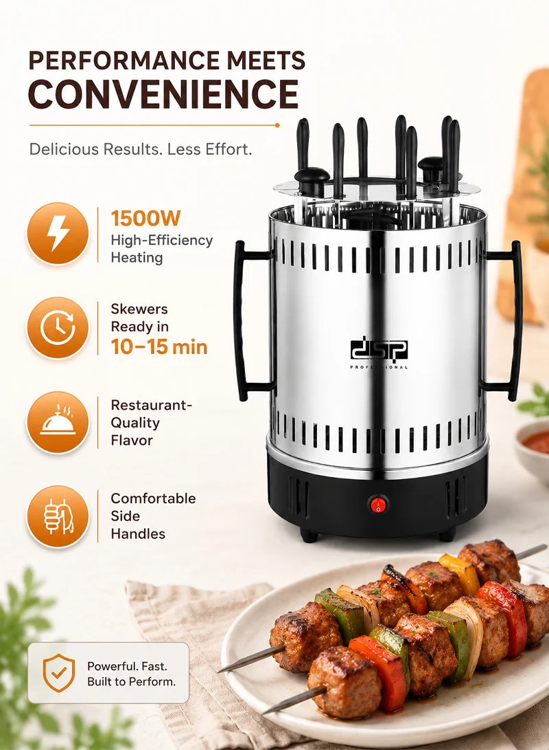 Stainless Steel Electric Barbecue Grill 360° Auto-rotate With 16 Skewers — photo 4