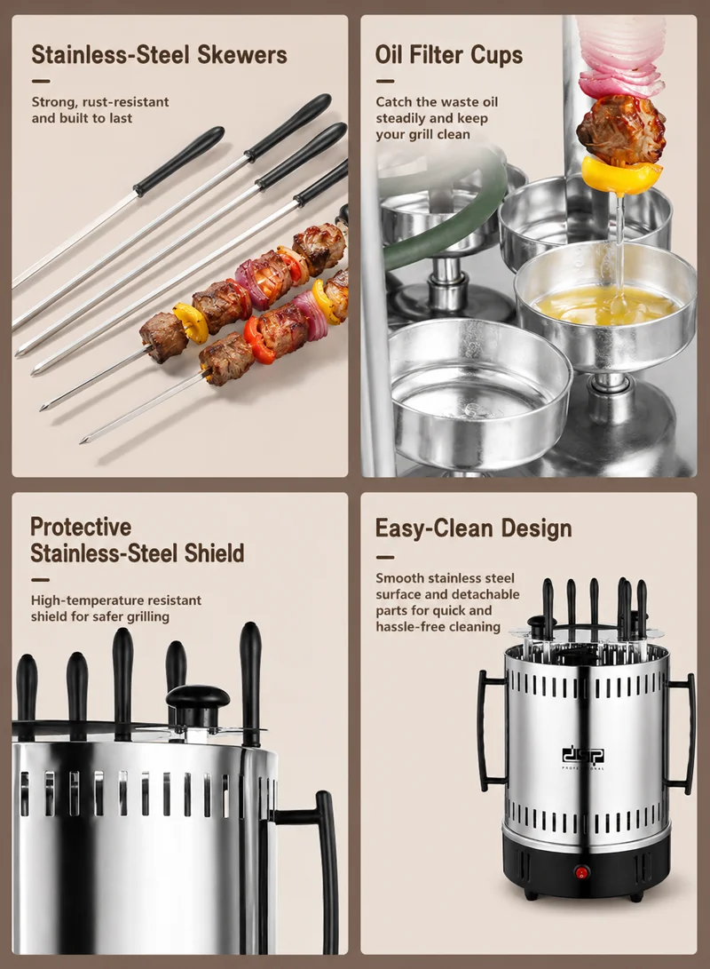 Stainless Steel Electric Barbecue Grill 360° Auto-rotate With 16 Skewers — photo 6