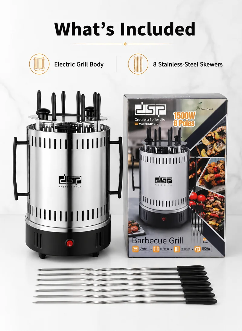 Stainless Steel Electric Barbecue Grill 360° Auto-rotate With 16 Skewers — photo 9