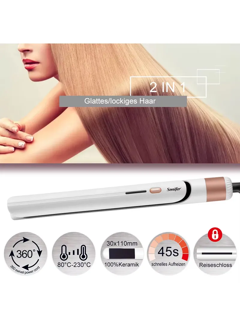 45W Hair Straightener With 230°С Maximum Heating Temperature - Black — photo 5