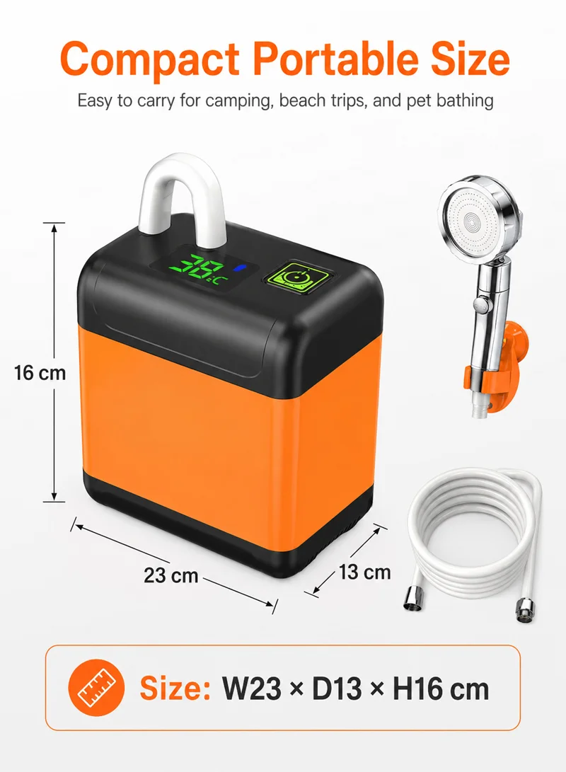 Portable Electric Shower Pump Outdoor Camping Shower Waterproof with Digital Display 7800mAh Ou β photo 2