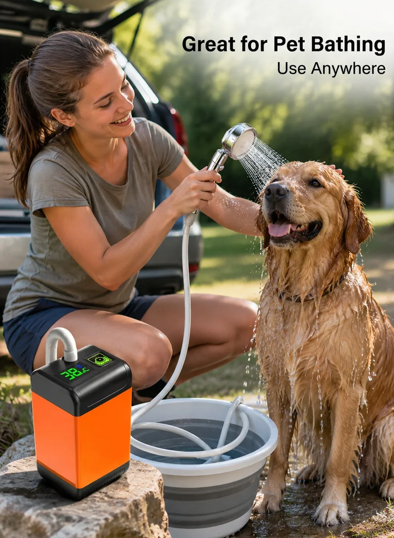Portable Electric Shower Pump Outdoor Camping Shower Waterproof with Digital Display 7800mAh Ou — photo 9