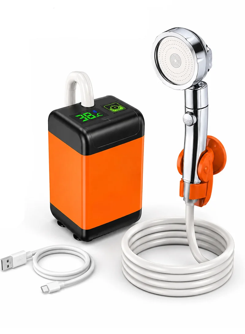 Portable Electric Shower Pump Outdoor Camping Shower Waterproof with Digital Display 7800mAh Ou