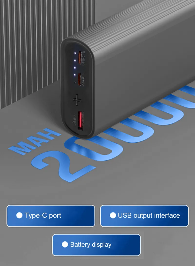 20000mAh 35W Slim Portable Super Fast Charging Power Bank Support Laptop Charging With USB, 2 T β photo 3