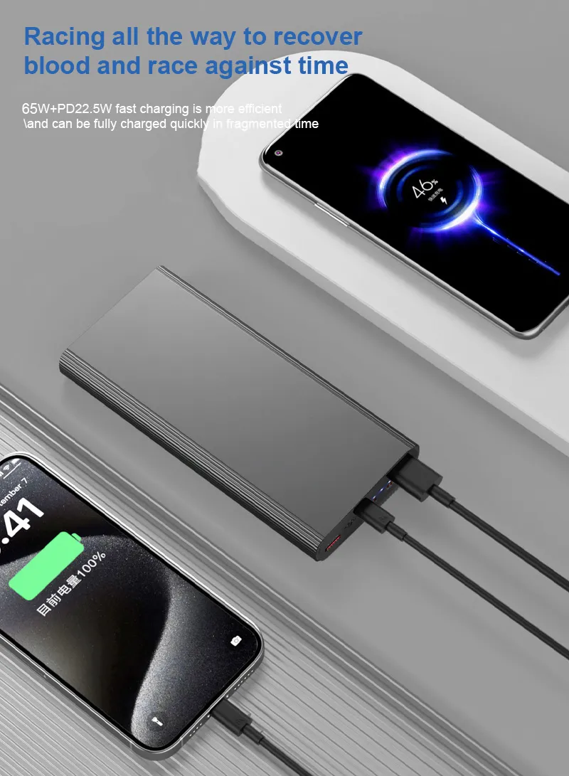 30000mAh 65W Slim Portable Super Fast Charging Power Bank Support Laptop Charging With USB, 2 T — photo 6