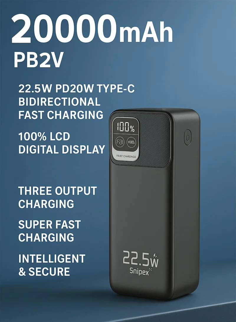 20000mAh Ultra Slim Lightweight Portable Fast Charging Power Bank 2 USB, Type-C & Micro Ports w — photo 3