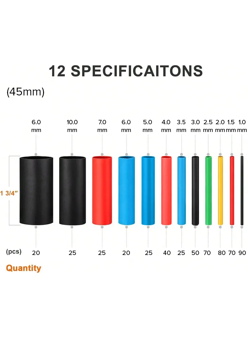 Pcs Heat Shrink Tubing Assortment Kit Electric Insulation Wrap Cable Sleeve With Portable Stora β photo 2