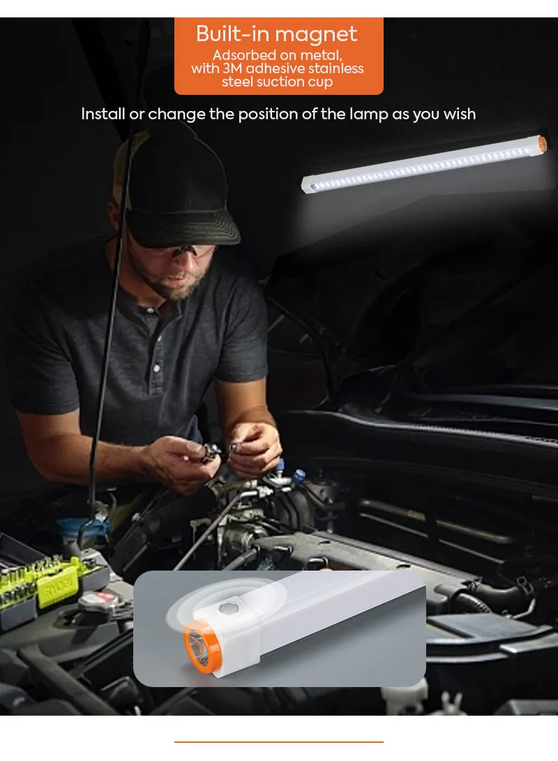 50W Portable LED Tube Lamp with USB Type-C Charging High Brightness & 8 Hours Battery Life - 25 β photo 8