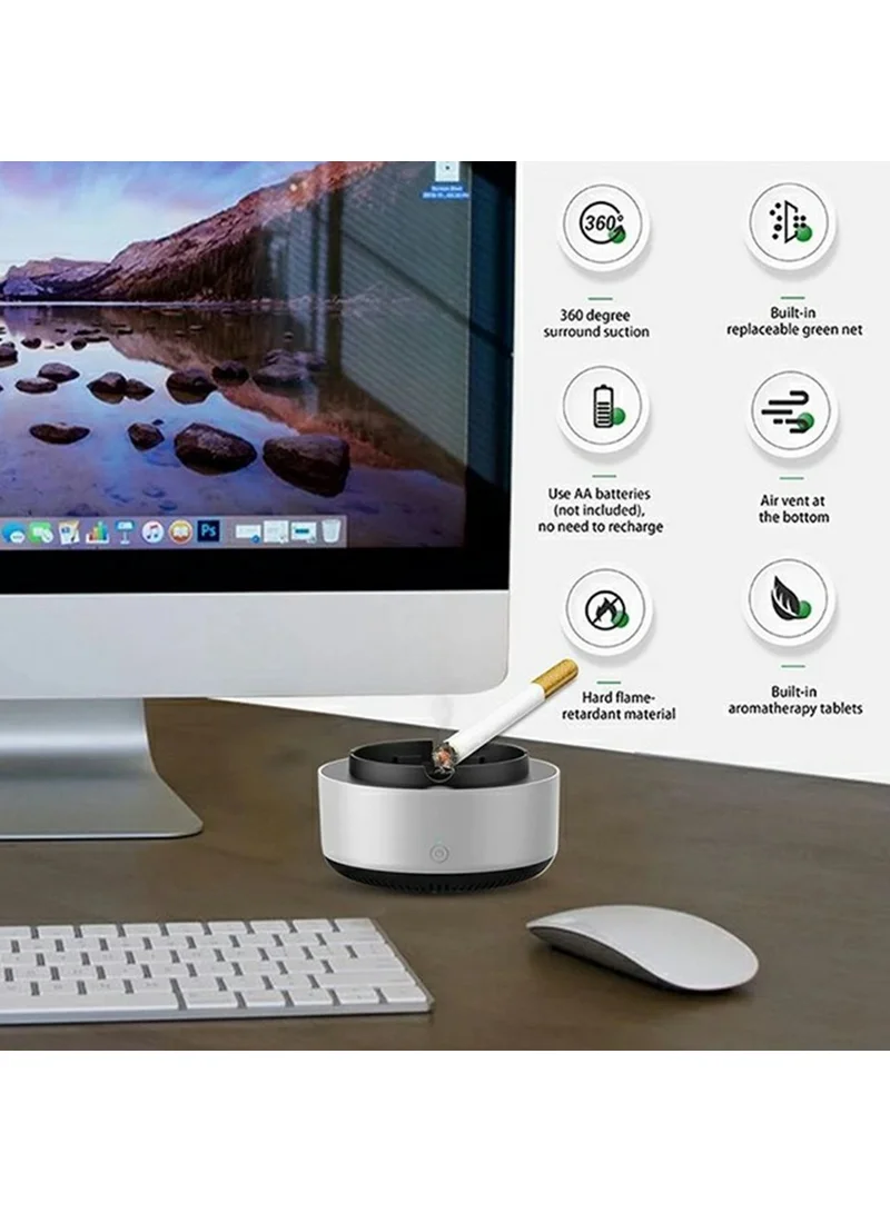 Home Office Smoke Removal Air Purification Ashtray, Electric Air Purifier Ashtray, Battery Powe — photo 2