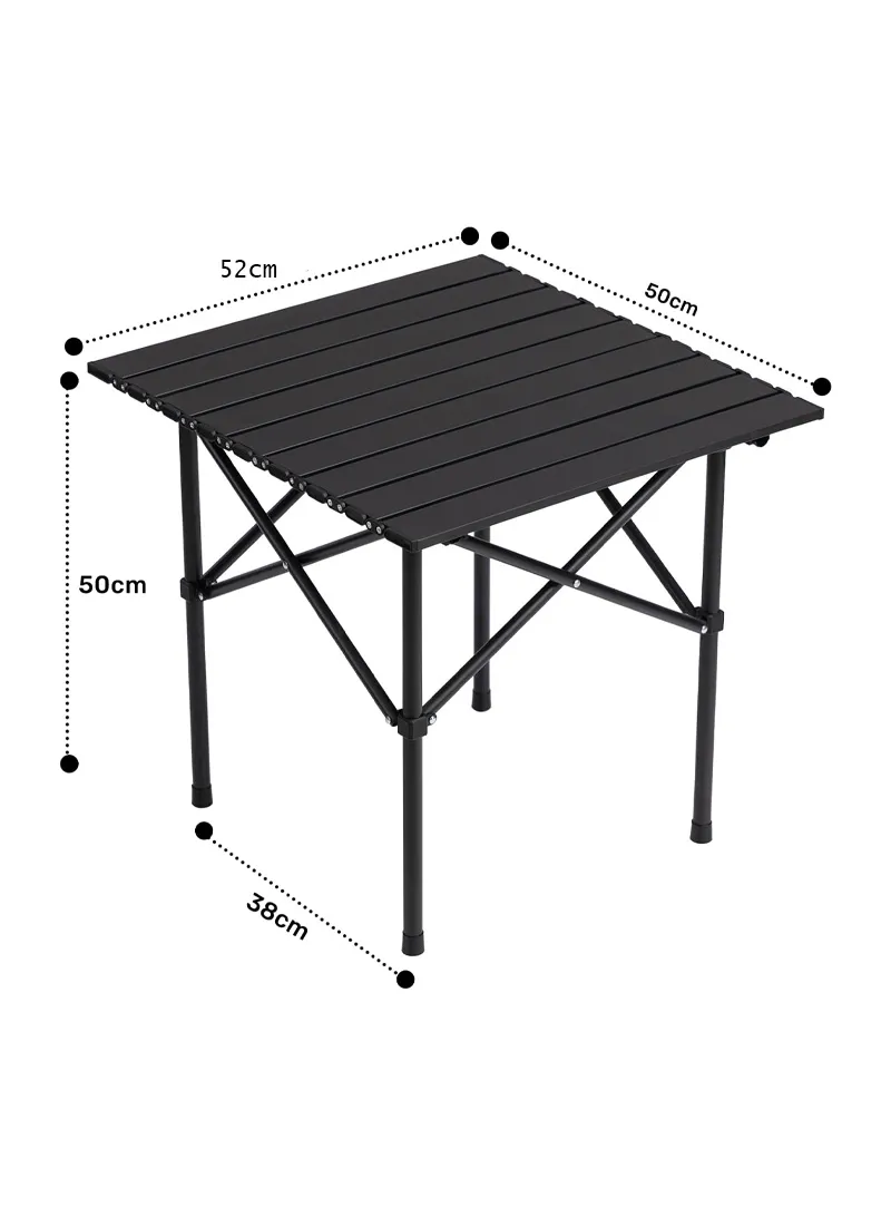 Multifunctional Folding Square Camping Table Portable & Easy to Set Up with Storage Bag - Black — photo 3