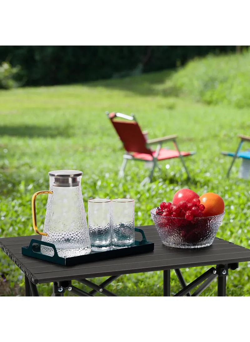 Multifunctional Folding Square Camping Table Portable & Easy to Set Up with Storage Bag - Black — photo 4