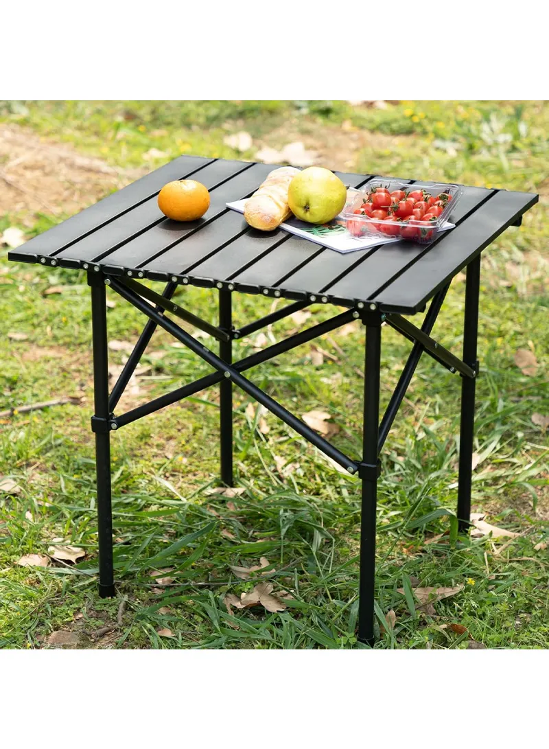 Multifunctional Folding Square Camping Table Portable & Easy to Set Up with Storage Bag - Black β photo 6