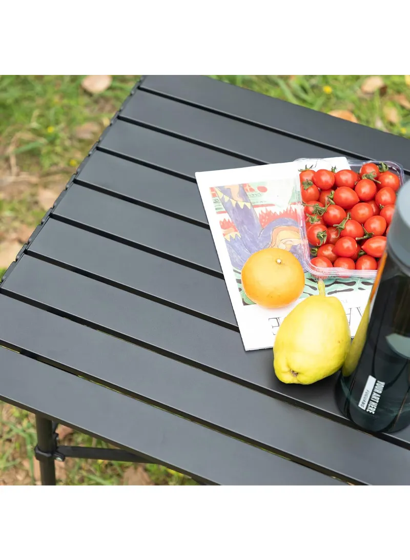 Multifunctional Folding Square Camping Table Portable & Easy to Set Up with Storage Bag - Black β photo 7