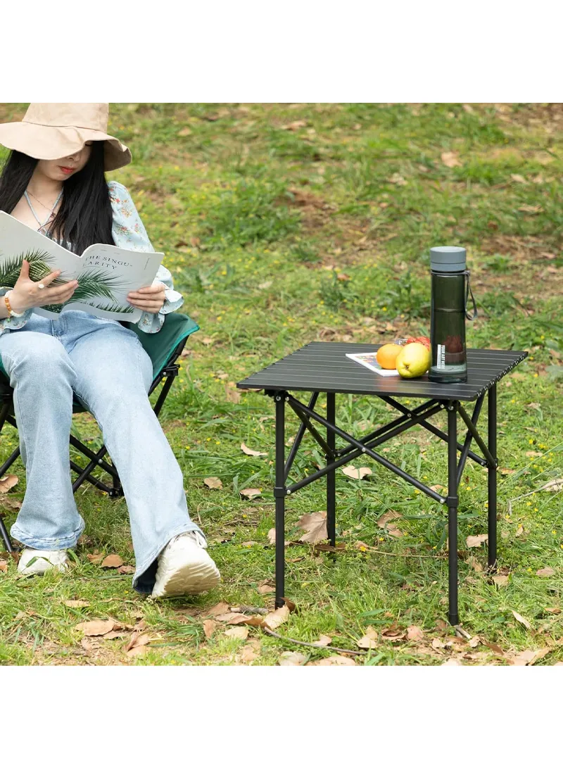 Multifunctional Folding Square Camping Table Portable & Easy to Set Up with Storage Bag - Black — photo 8