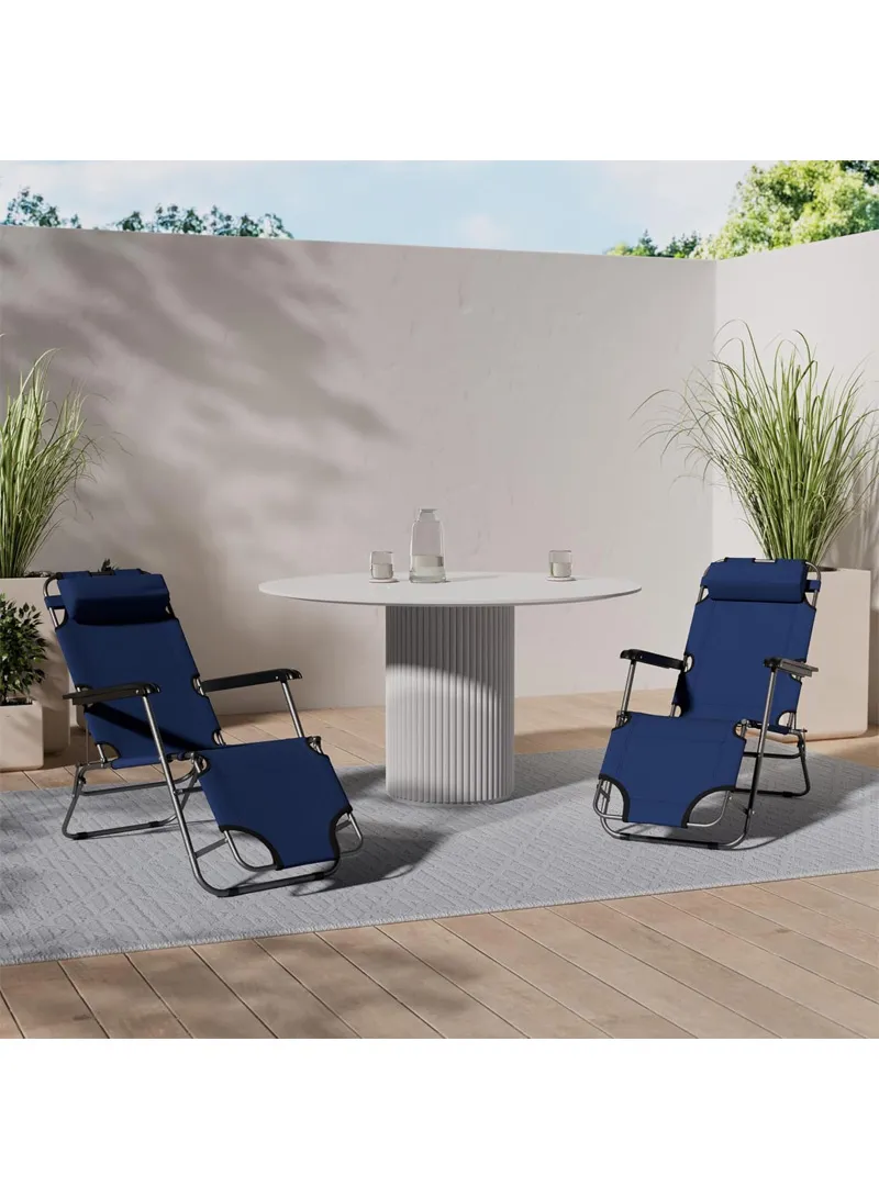 Dual Purpose Folding Chair Recliner Bed Cot Iron Pipe & Oxford Cloth Foldable Chair With Headre β photo 6