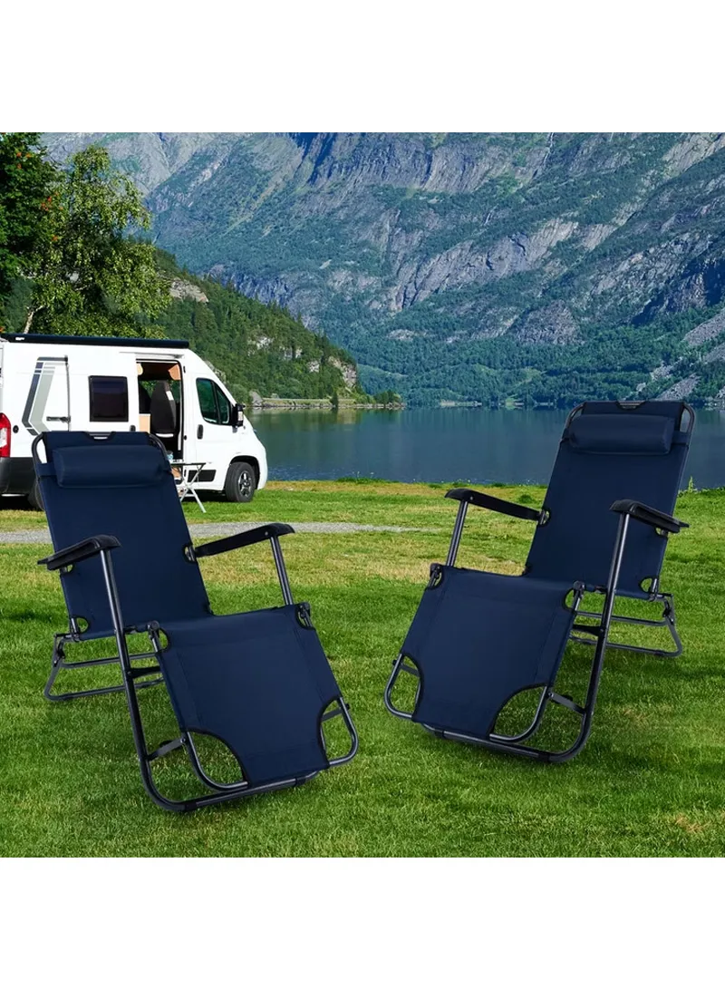Dual Purpose Folding Chair Recliner Bed Cot Iron Pipe & Oxford Cloth Foldable Chair With Headre — photo 8
