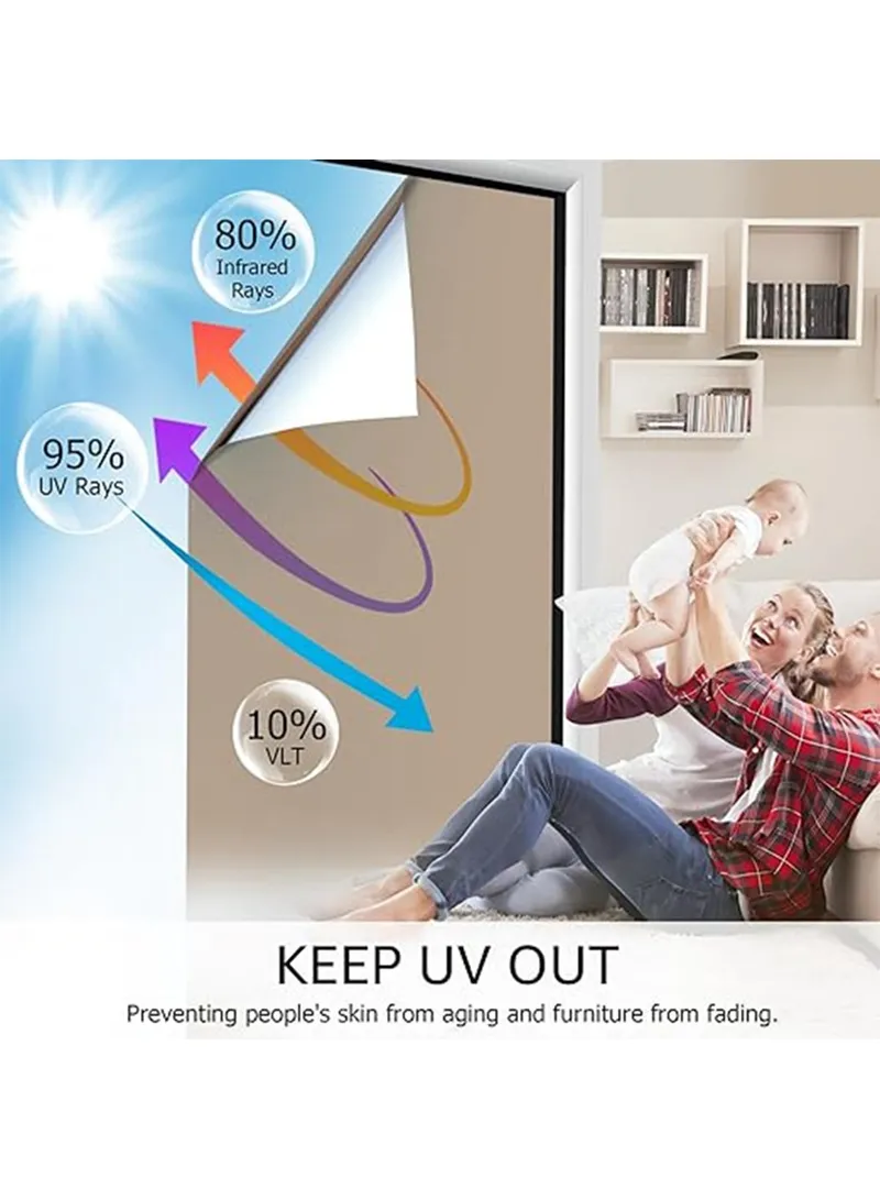 45x100cm Window Privacy Film Office Home Balcony One Way UV Blocking Static Cling Glass Film β photo 3