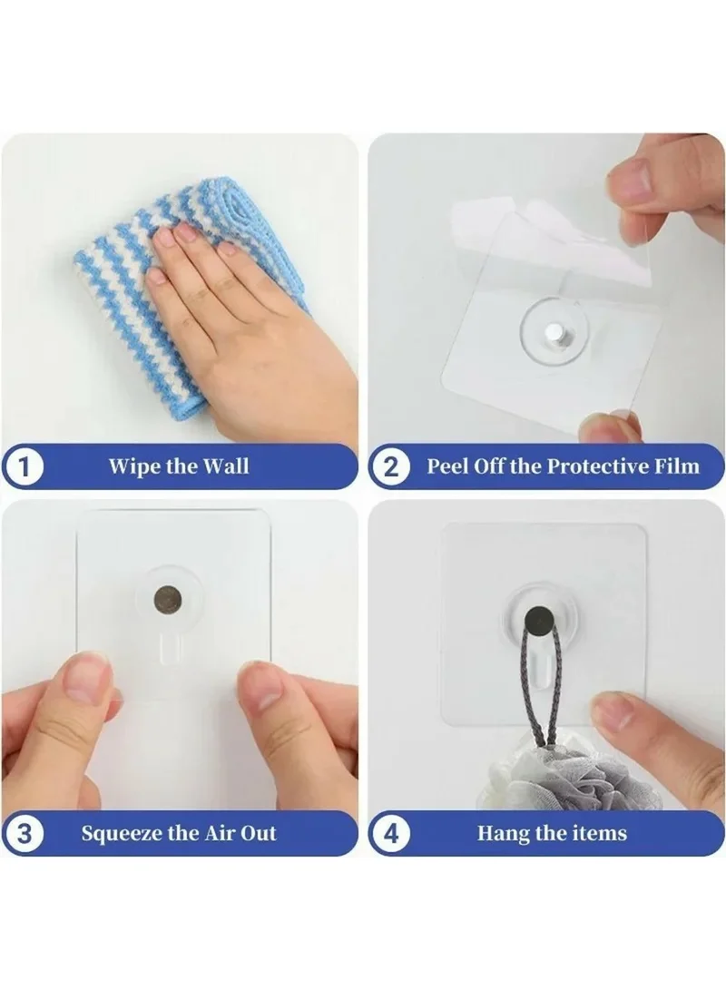 10-Pcs Transparent Adhesive Hook, Multifunctional No Drilling Traceless Wall Mount Screw β photo 2