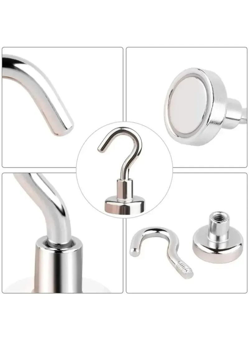 3kg Pull Force Magnetic Steel Hook, Multi-Use Iron Hanging Hook E12 β photo 5