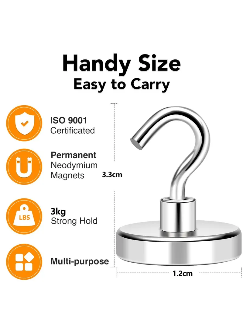 3kg Pull Force Magnetic Steel Hook, Multi-Use Iron Hanging Hook E12 — photo 9