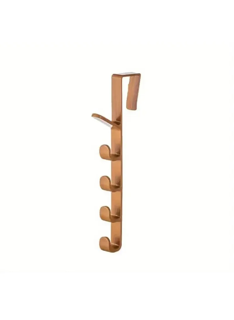 5 Hook Design Door Top Hanger, Multi-Use Door Towel Rack Hanging Hook - Brown β photo 2