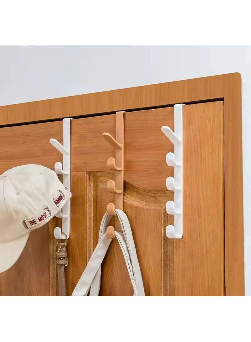 5 Hook Design Door Top Hanger, Multi-Use Door Towel Rack Hanging Hook - Brown β photo 3