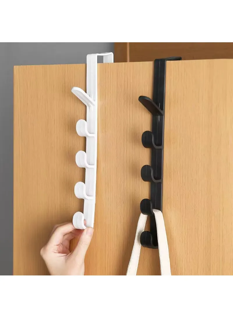 5 Hook Design Door Top Hanger, Multi-Use Door Towel Rack Hanging Hook - Brown β photo 8