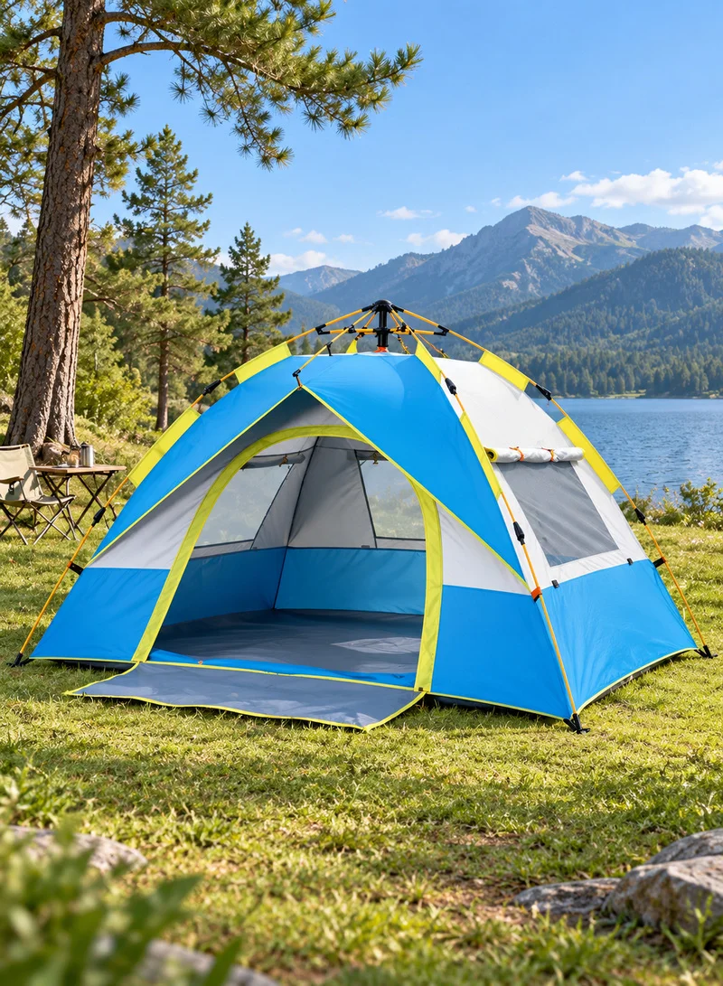 3-4 People Fake Double Layer Double Door Automatic Setup Tent with Carrying Bag, Multi-use Outd — photo 2