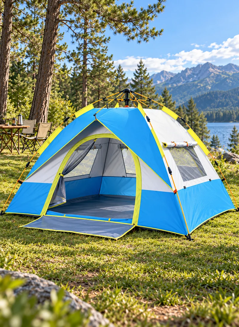3-4 People Fake Double Layer Double Door Automatic Setup Tent with Carrying Bag, Multi-use Outd — photo 6