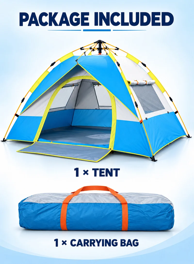 3-4 People Fake Double Layer Double Door Automatic Setup Tent with Carrying Bag, Multi-use Outd — photo 8