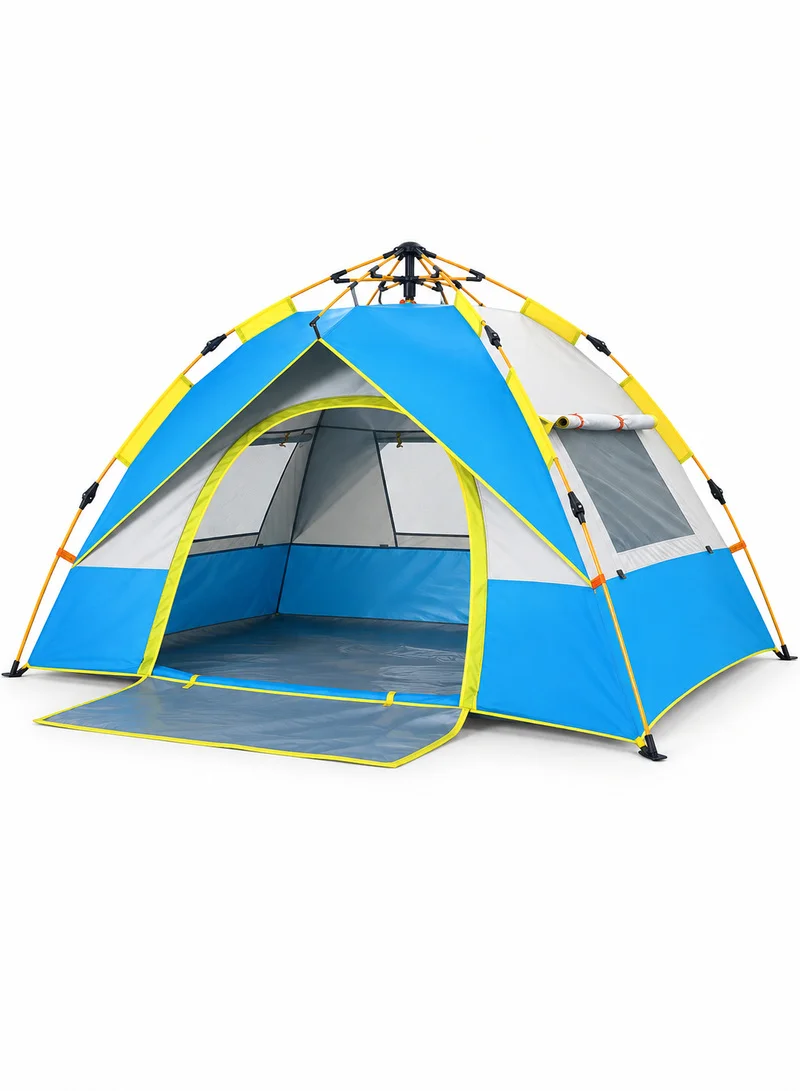 3-4 People Fake Double Layer Double Door Automatic Setup Tent with Carrying Bag, Multi-use Outd