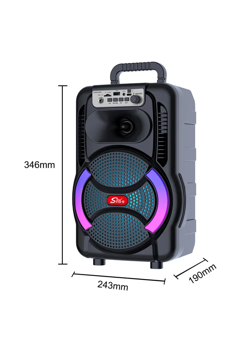 8" Portable Outdoor Wireless Stereo Speakers Battery Powered Subwoofer Karaoke Square Dance Rad — photo 2
